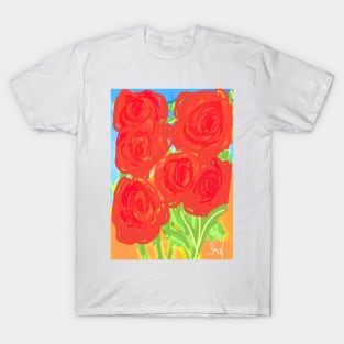 Red Set Flowers T-Shirt